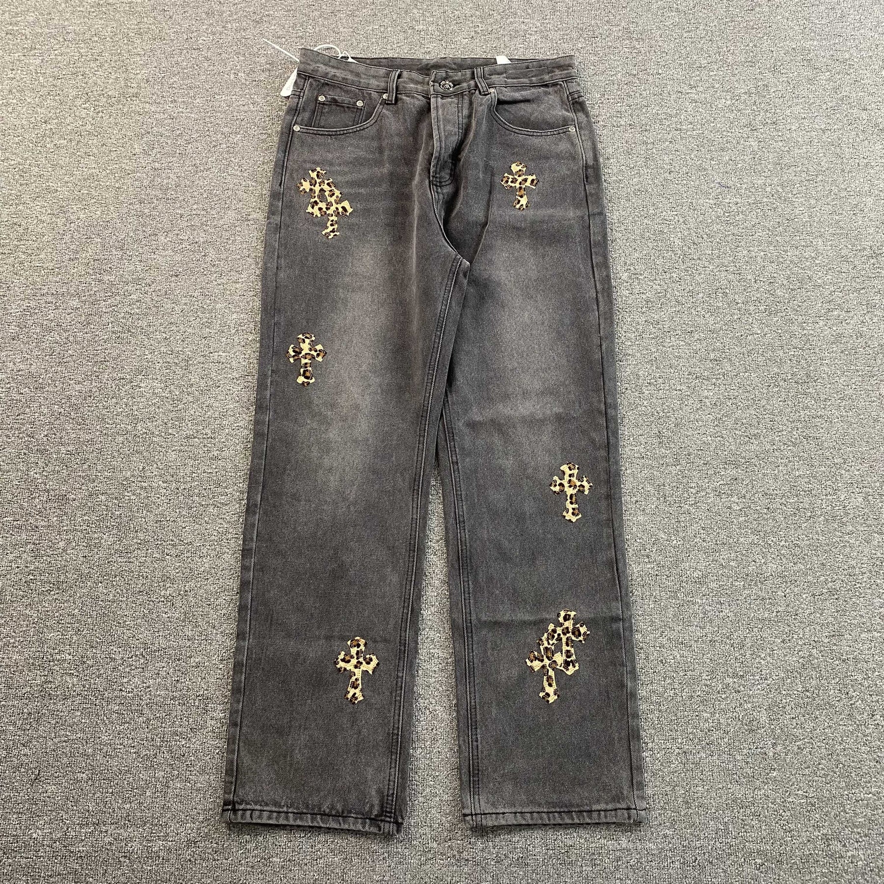 Calça Baggy Chrome Hearts “Leopard Cross”