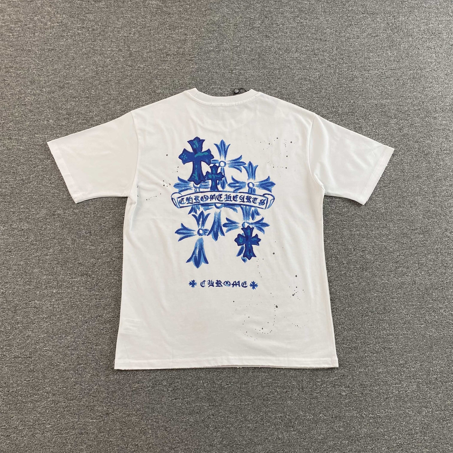 Camisa Chrome Hearts “Blue Plus Cross” ( Branca )