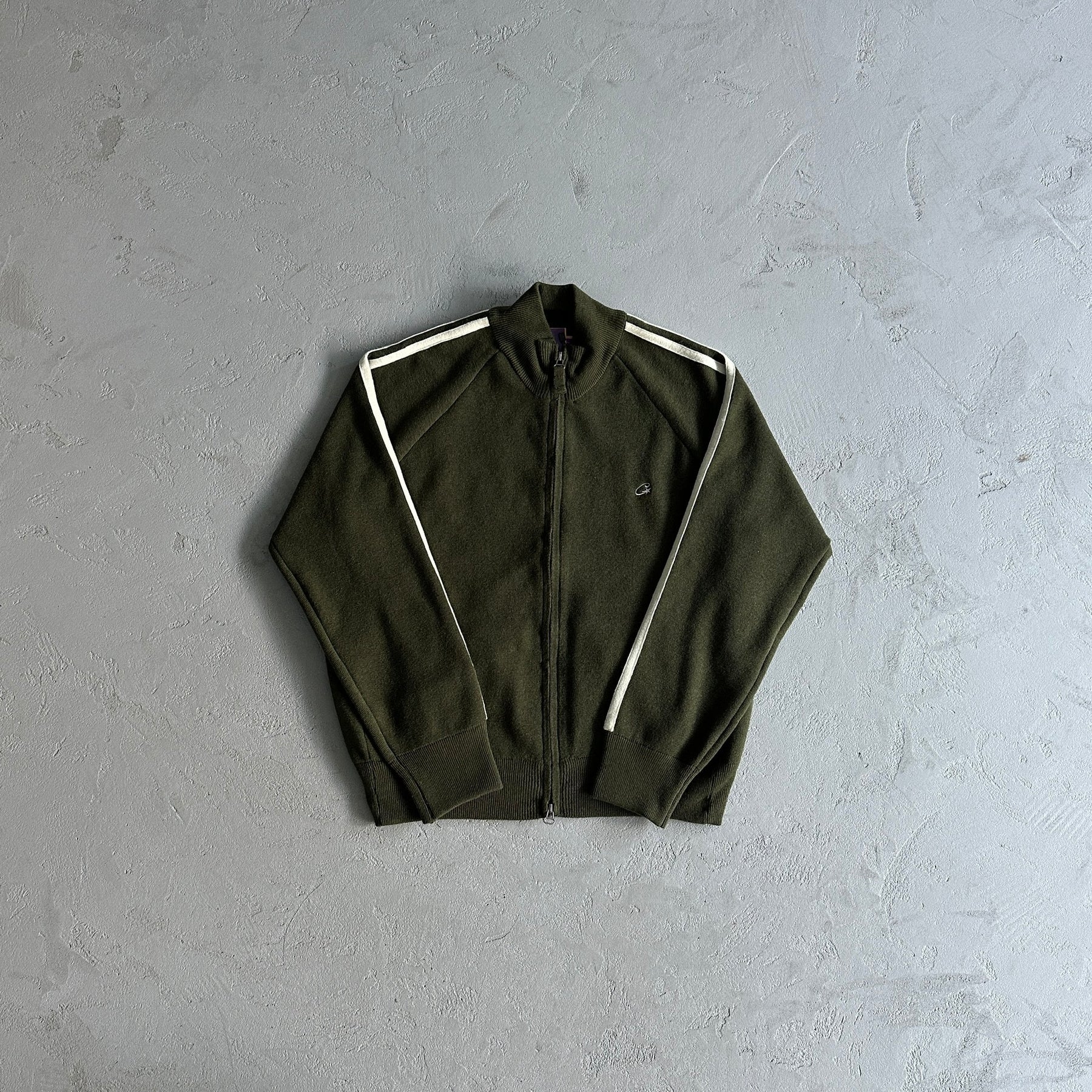 Casaco Corteiz “Knit Zip Up” ( Verde Com Branco )