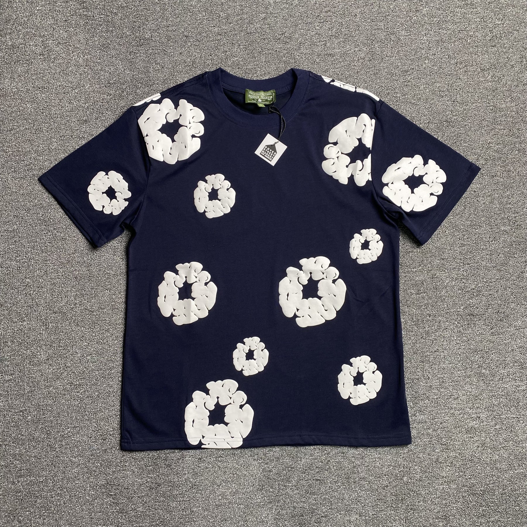 Camisa Denim Tears (Azul escuro com Branco)