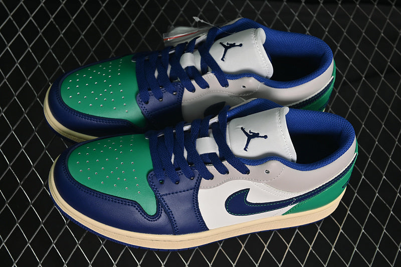 Air Jordan 1 Low “Low Sail Stadium Green Neutral Grey Deep Royal Blue”