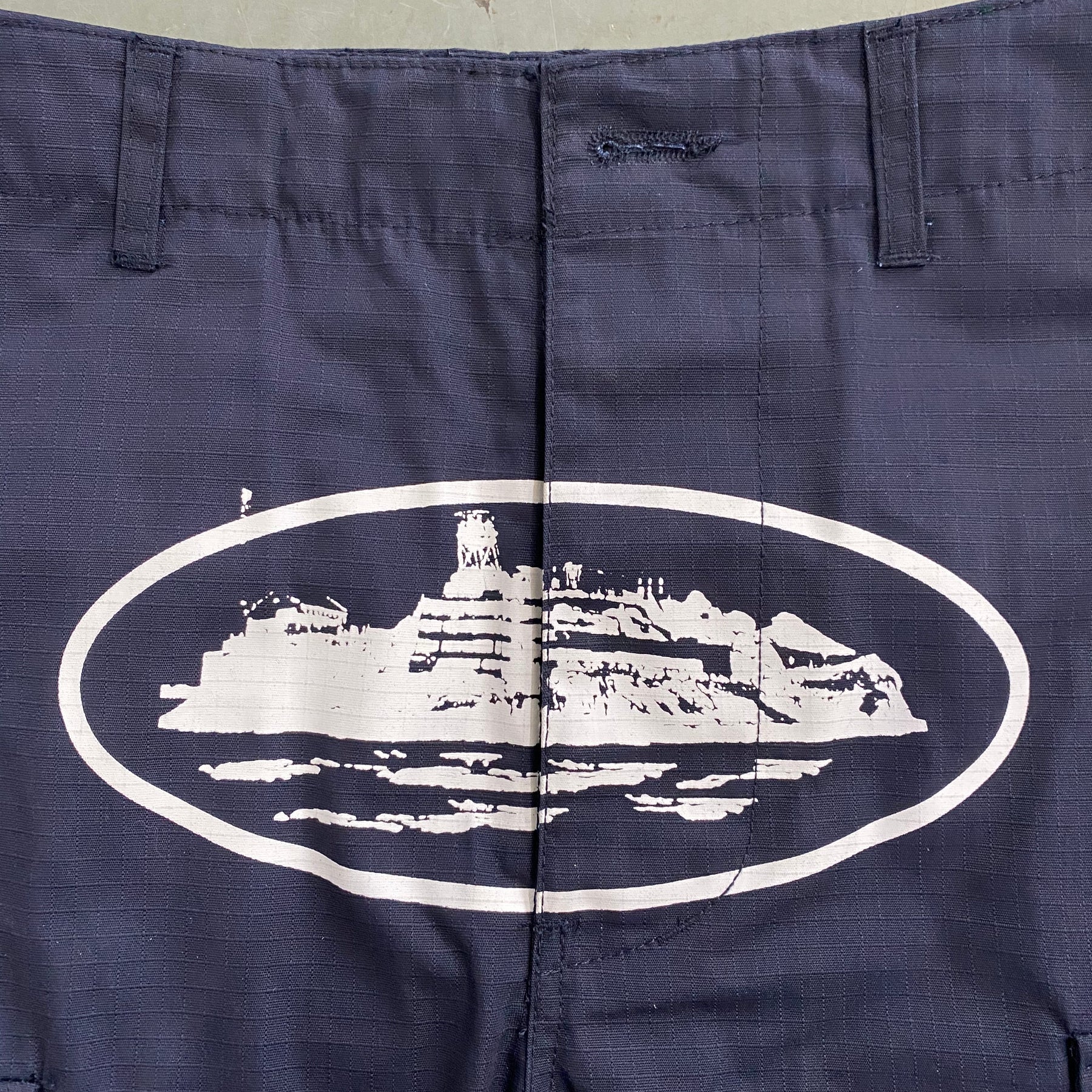 Shorts Corteiz “Mula Guerilla” ( Azul Com Branco )