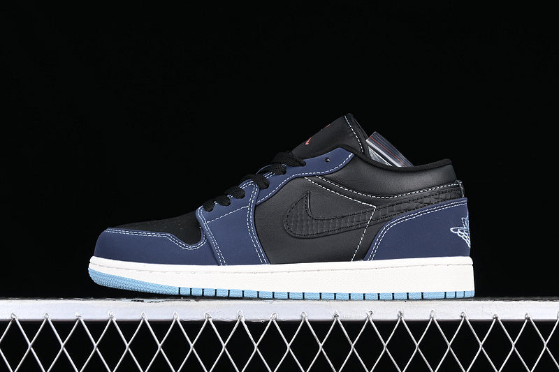 Air Jordan 1 Low "Black Dark Obsidian Snakeskin”