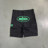 Shorts Corteiz “Mula Guerilla” ( Preto Com Verde )