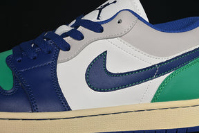 Air Jordan 1 Low “Low Sail Stadium Green Neutral Grey Deep Royal Blue”