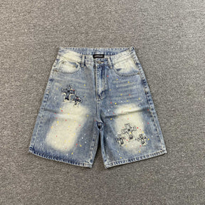 Shorts Chrome Hearts “Triple Cross” ( Cinza Claro )