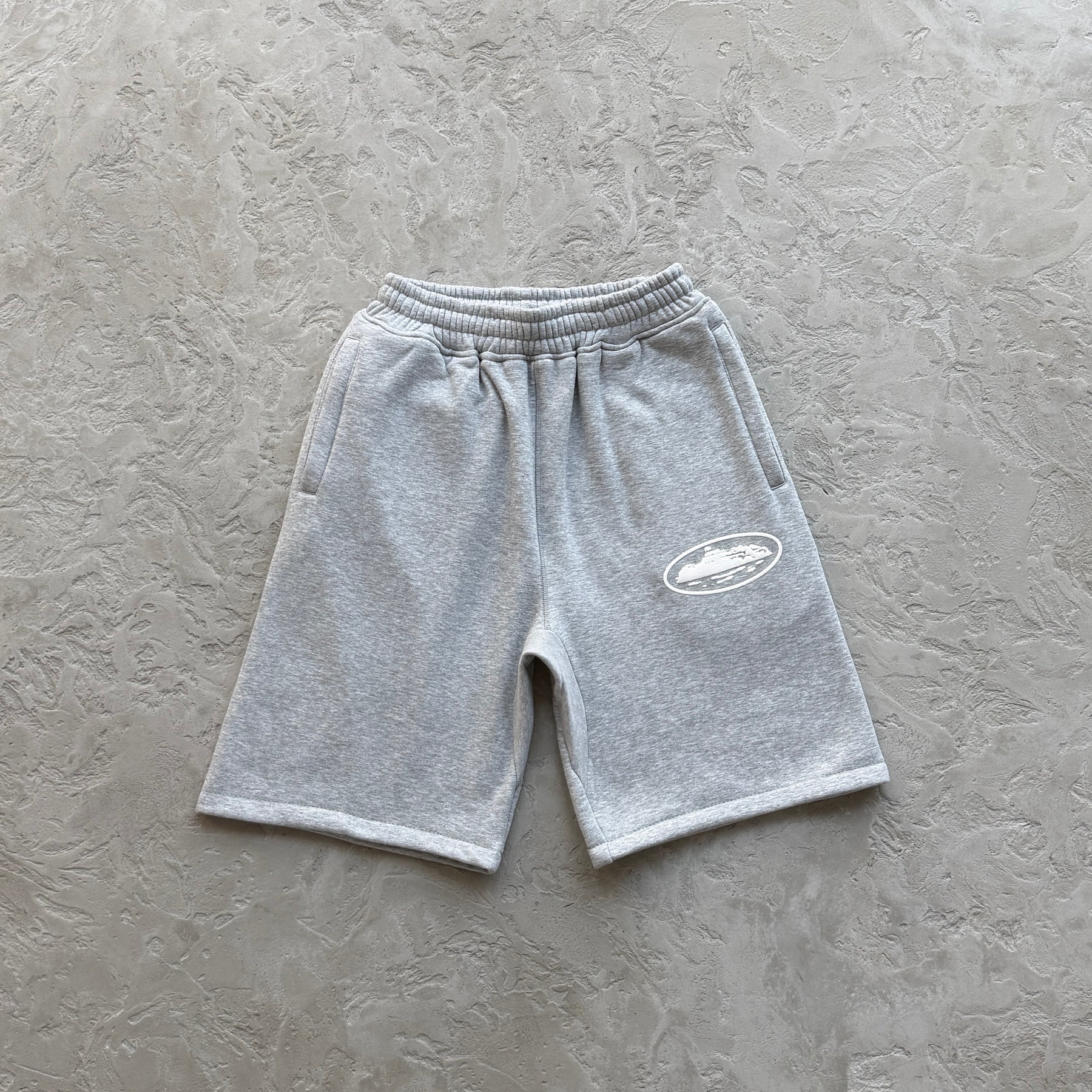 Shorts Corteiz “Island Puff Print” ( Cinza )