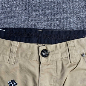 Calça Flare Chrome Hearts “Checkered Cross Patch Carpenter”