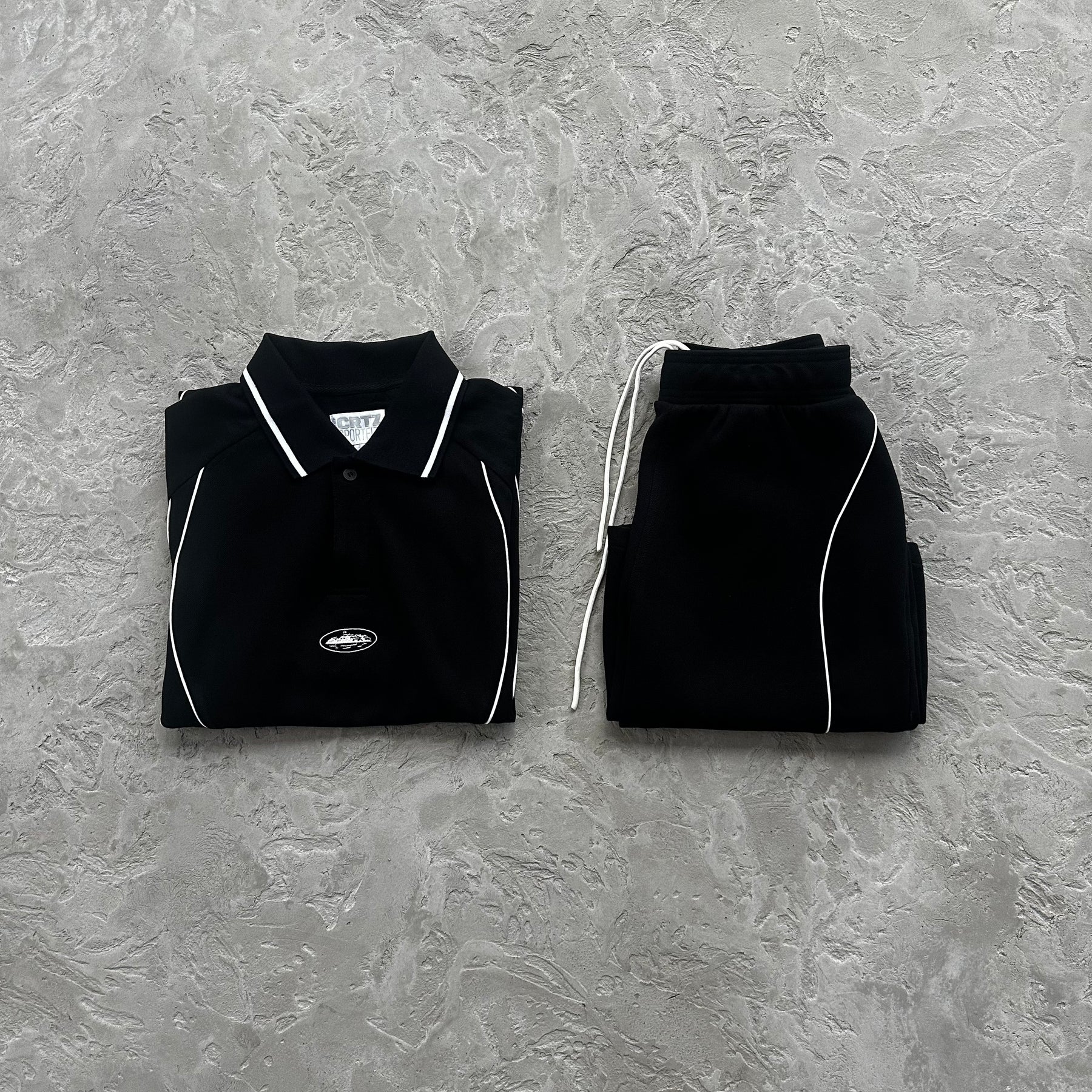 Conjunto Corteiz “Island Pique Polo Set” ( Preto )