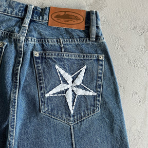 Shorts Corteiz “Denim Genes” ( Cinza )