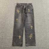 Calça Baggy Chrome Hearts “Leopard Cross”