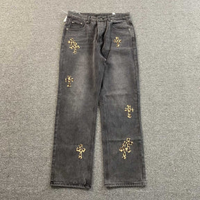 Calça Baggy Chrome Hearts “Leopard Cross”