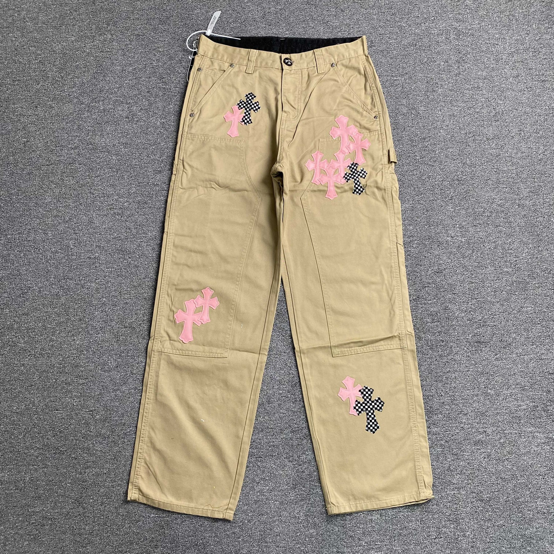 Calça Flare Chrome Hearts “Checkered Cross Patch Carpenter”