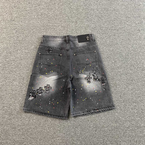Shorts Chrome Hearts “Triple Cross” ( Cinza Escuro )