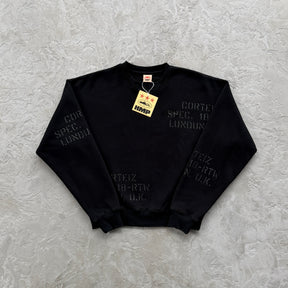 Conjunto Corteiz “HMP Stencil Crewneck” ( Preto )