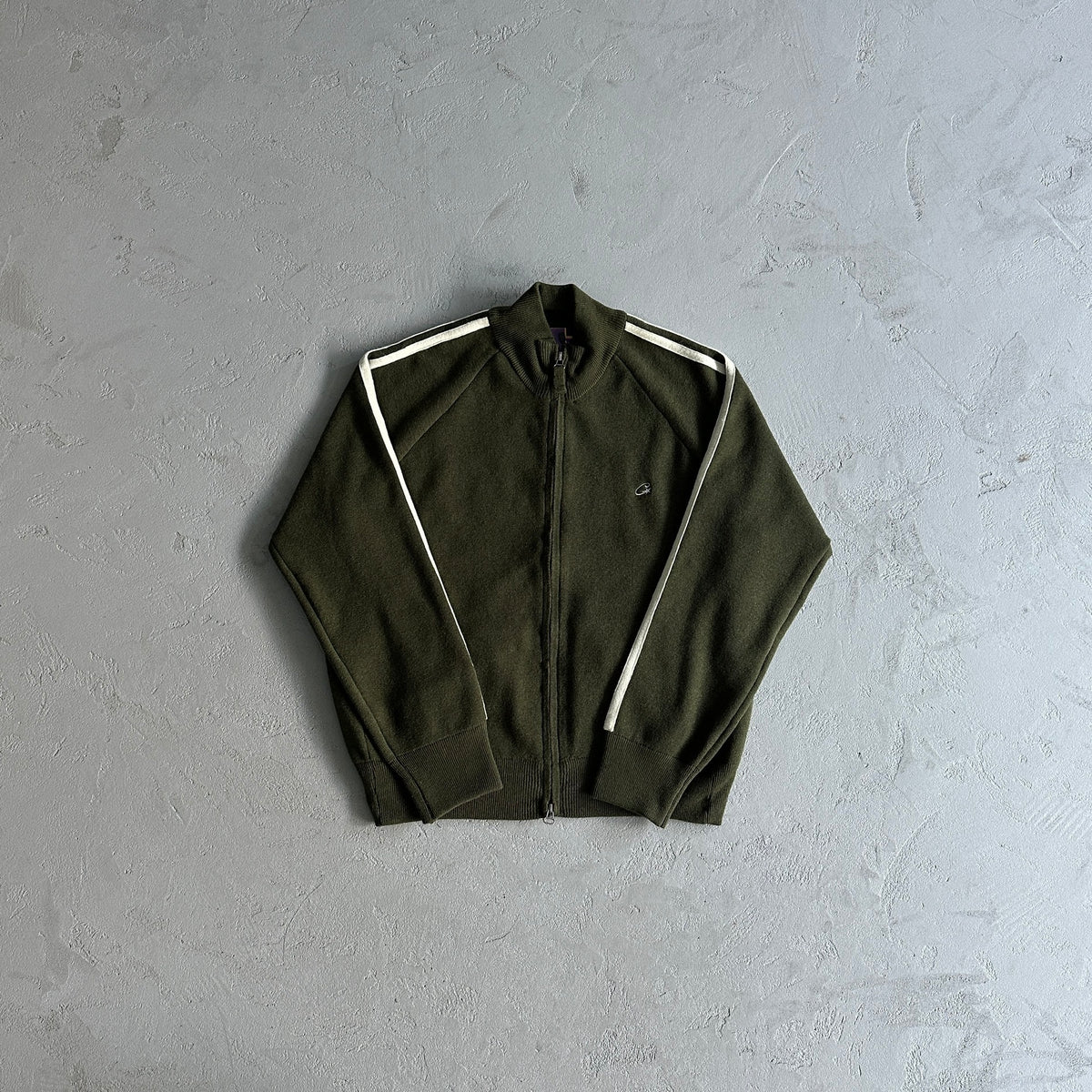 Casaco Corteiz “Knit Zip Up” ( Verde Com Branco )