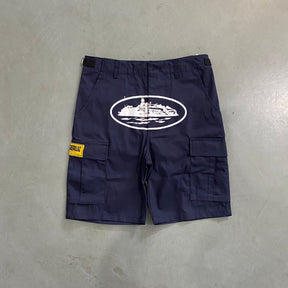Shorts Corteiz “Mula Guerilla” ( Azul Com Branco )