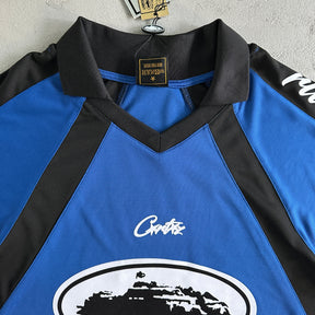 Camisa Corteiz ”Panel” ( Preta Com azul )