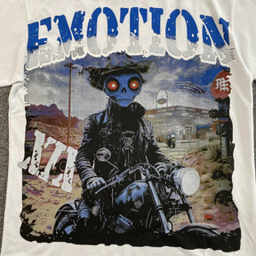 Camisa Mixed Emotion “Alien Biker” ( Branca )