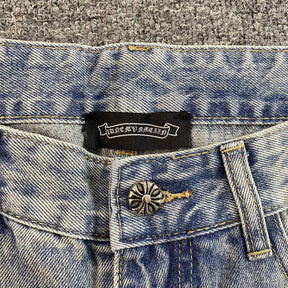 Shorts Chrome Hearts “Triple Cross” ( Cinza Claro )