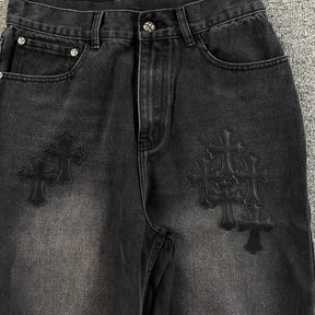 Calça Baggy Chrome Hearts “Black Patch”