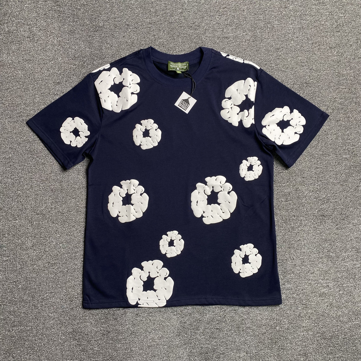 Camisa Denim Tears (Azul escuro com Branco)