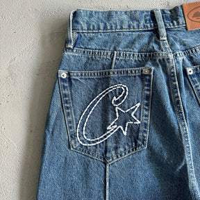 Shorts Corteiz “Denim Genes” ( Cinza )