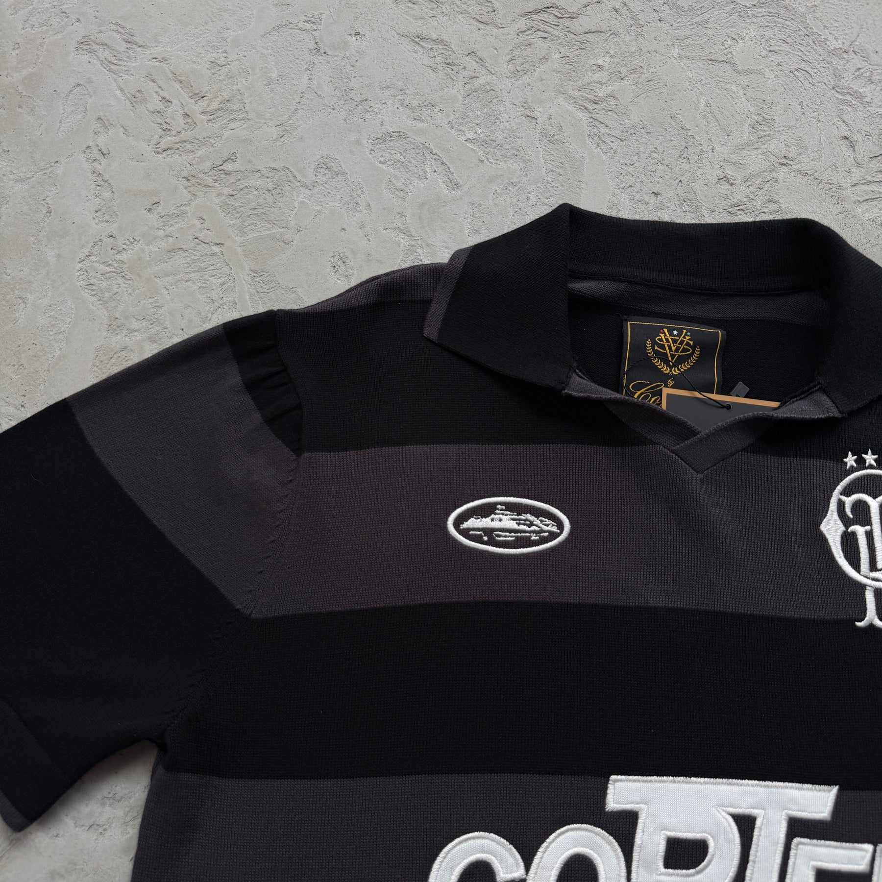 Camisa Jersey Corteiz “Striped knit jersey” ( Preto )
