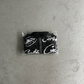 Jaqueta Corteiz “Heavy Knit” ( Preta com Branca )