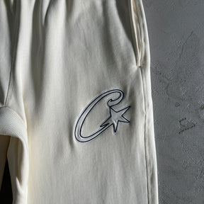 Conjunto Corteiz “Satin C-Star Applique” ( Branco )