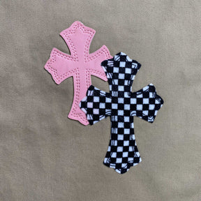 Calça Flare Chrome Hearts “Checkered Cross Patch Carpenter”