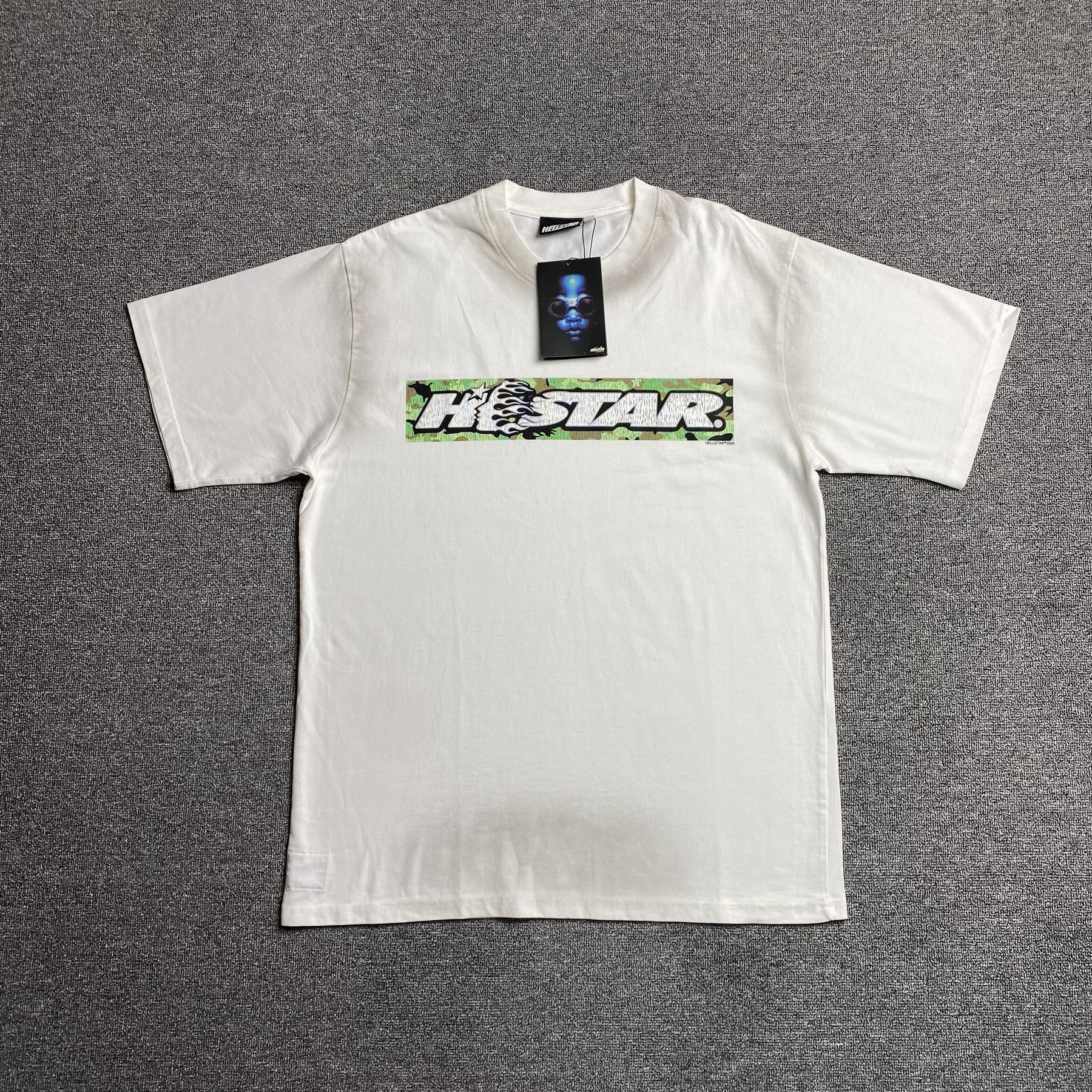 Camisa Hellstar “Box Logo Camo” ( Branca )
