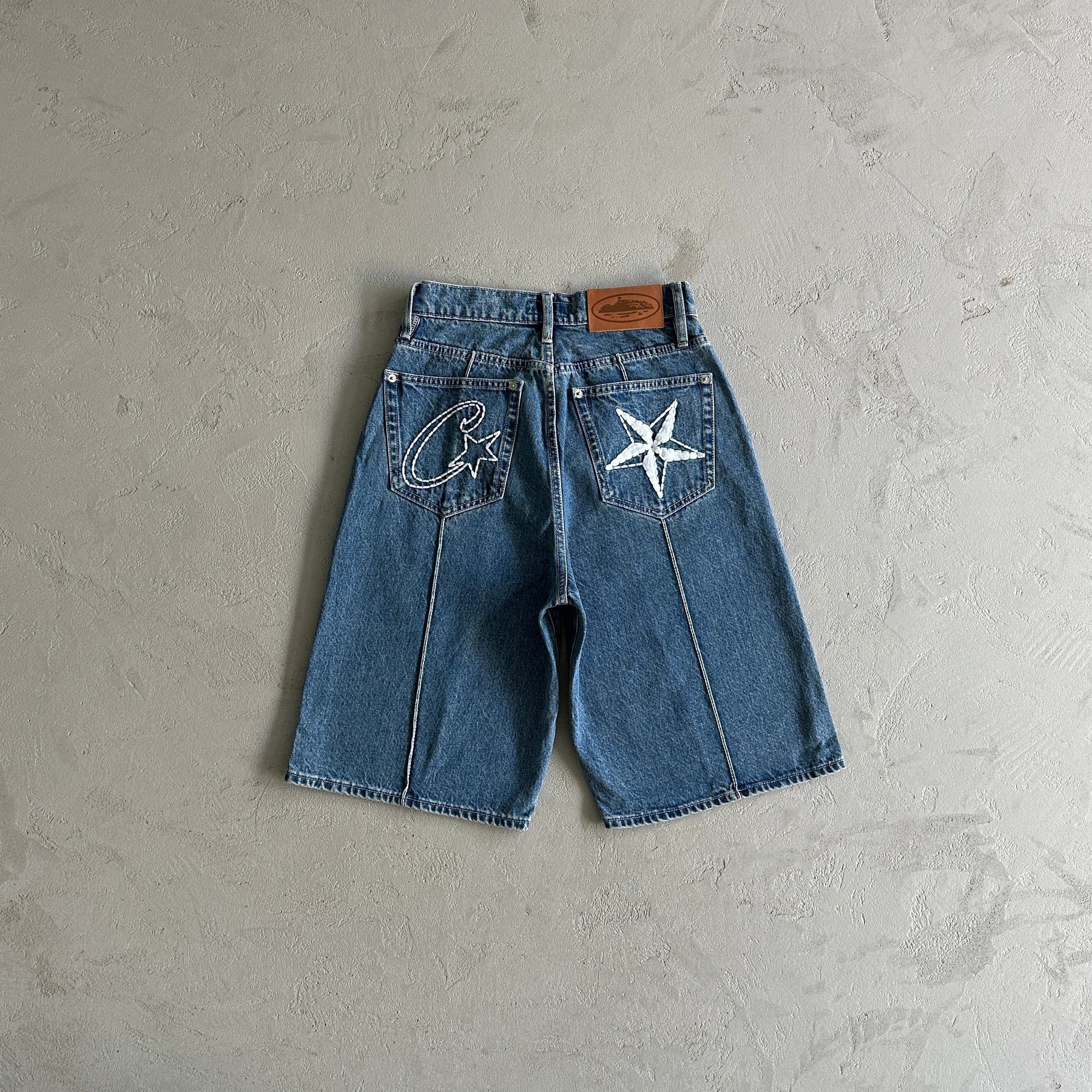 Shorts Corteiz “Denim Genes” ( Cinza )