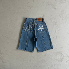 Shorts Corteiz “Denim Genes” ( Cinza )