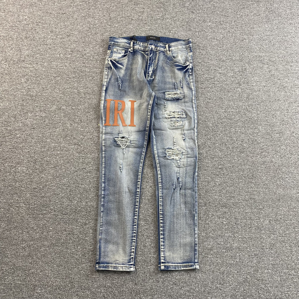 Calça Amiri “Leather Stitch” ( Cinza )
