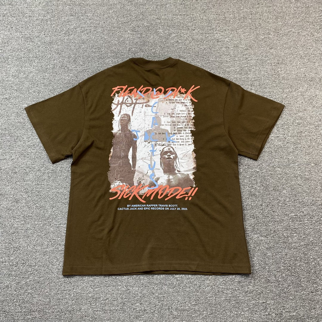 Camisa Cactus Jack ”Sick Mode” ( Marrom )