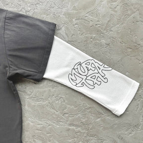 Camisa Mertra Manga longa “Fake Two-Piece” ( Cinza )