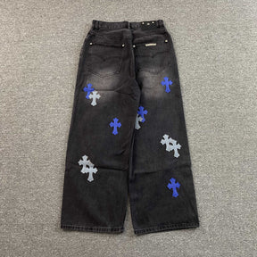 Calça Baggy Chrome Hearts “Blue Patch”
