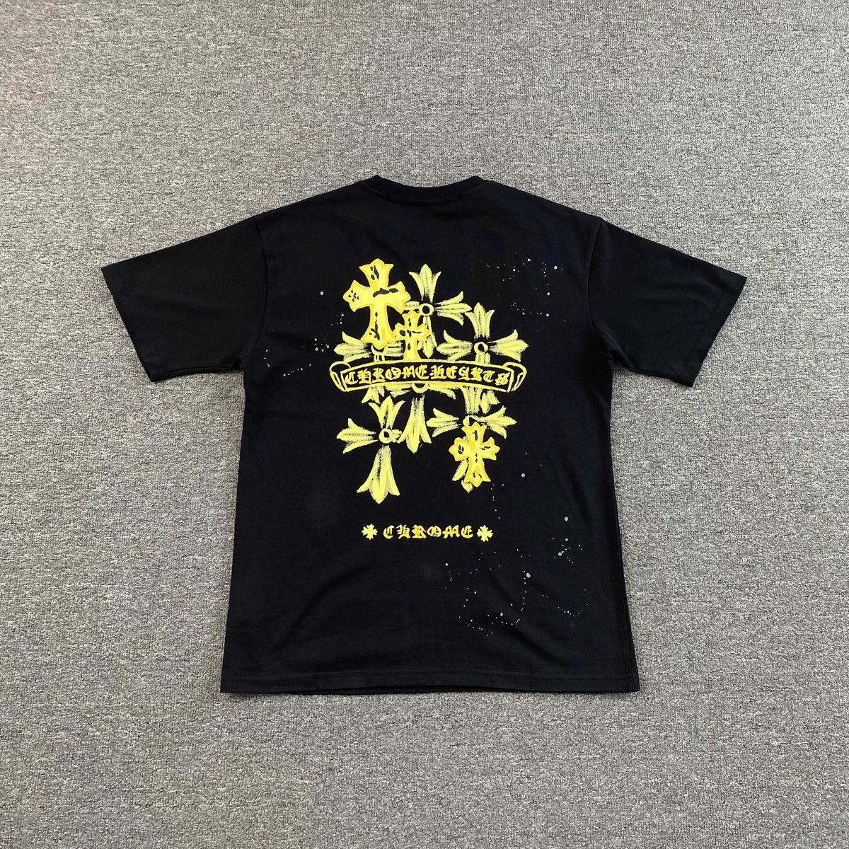 Camisa Chrome Hearts “Yellow Plus Cross” ( Preta )