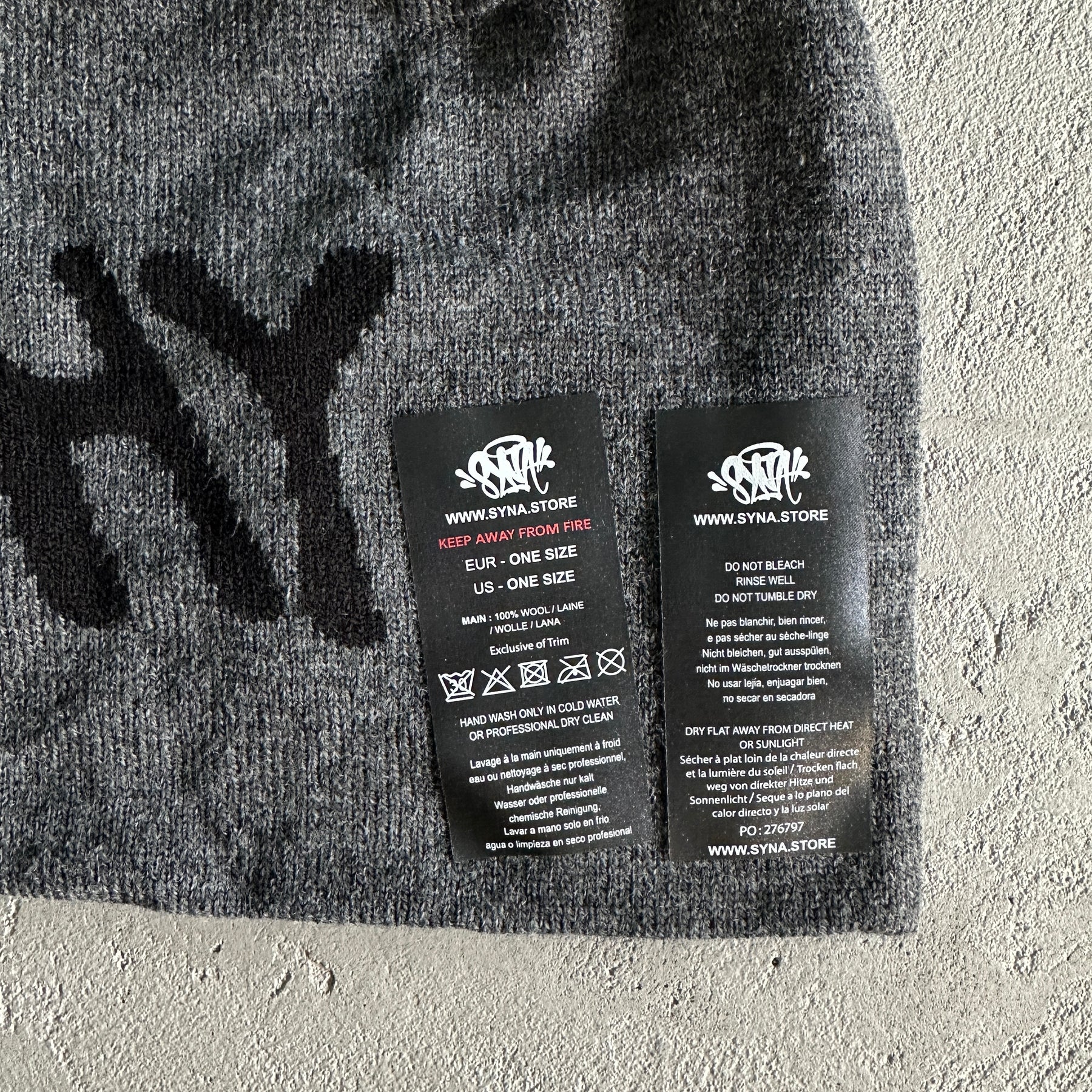 Touca Syna World “Grnblk” ( Preta Com Cinza )