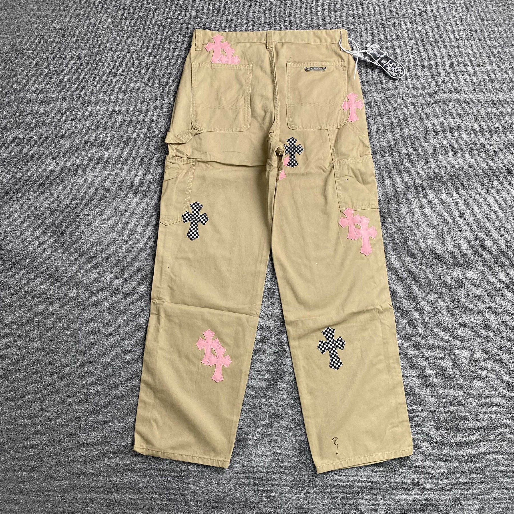 Calça Flare Chrome Hearts “Checkered Cross Patch Carpenter”