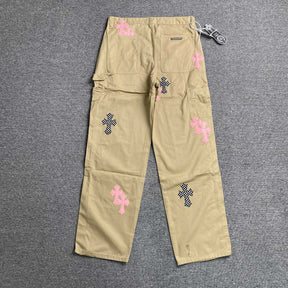 Calça Flare Chrome Hearts “Checkered Cross Patch Carpenter”