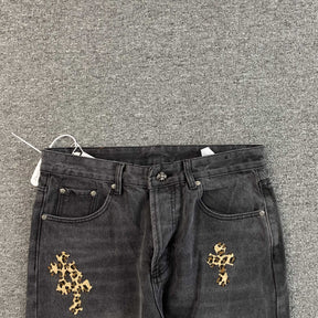Calça Baggy Chrome Hearts “Leopard Cross”