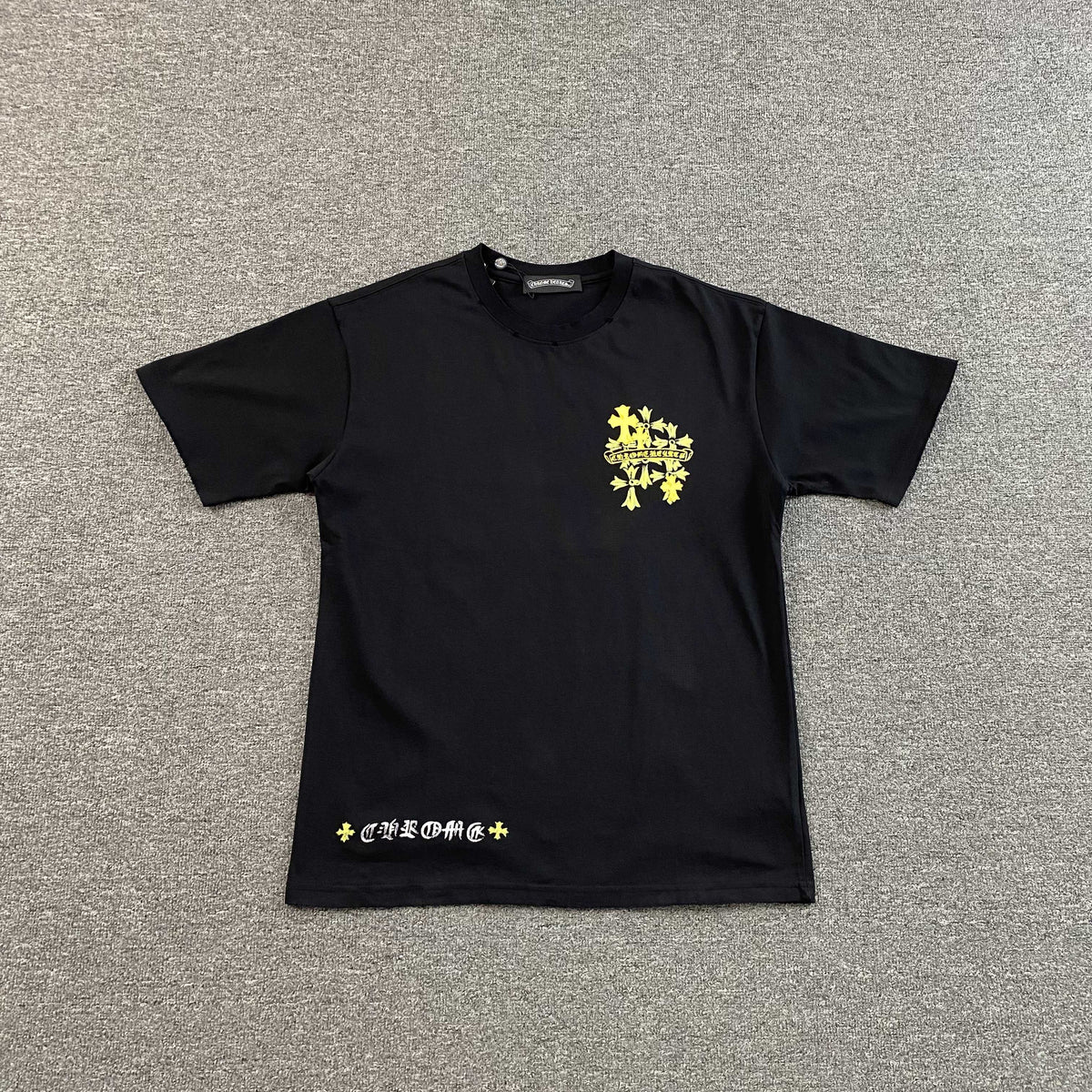 Camisa Chrome Hearts “Yellow Plus Cross” ( Preta )