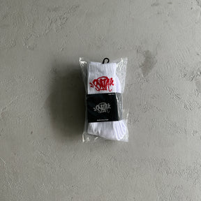 Meia Syna World Vermelha e Preta / Vermelha e branca ( Pack com 2 cores )