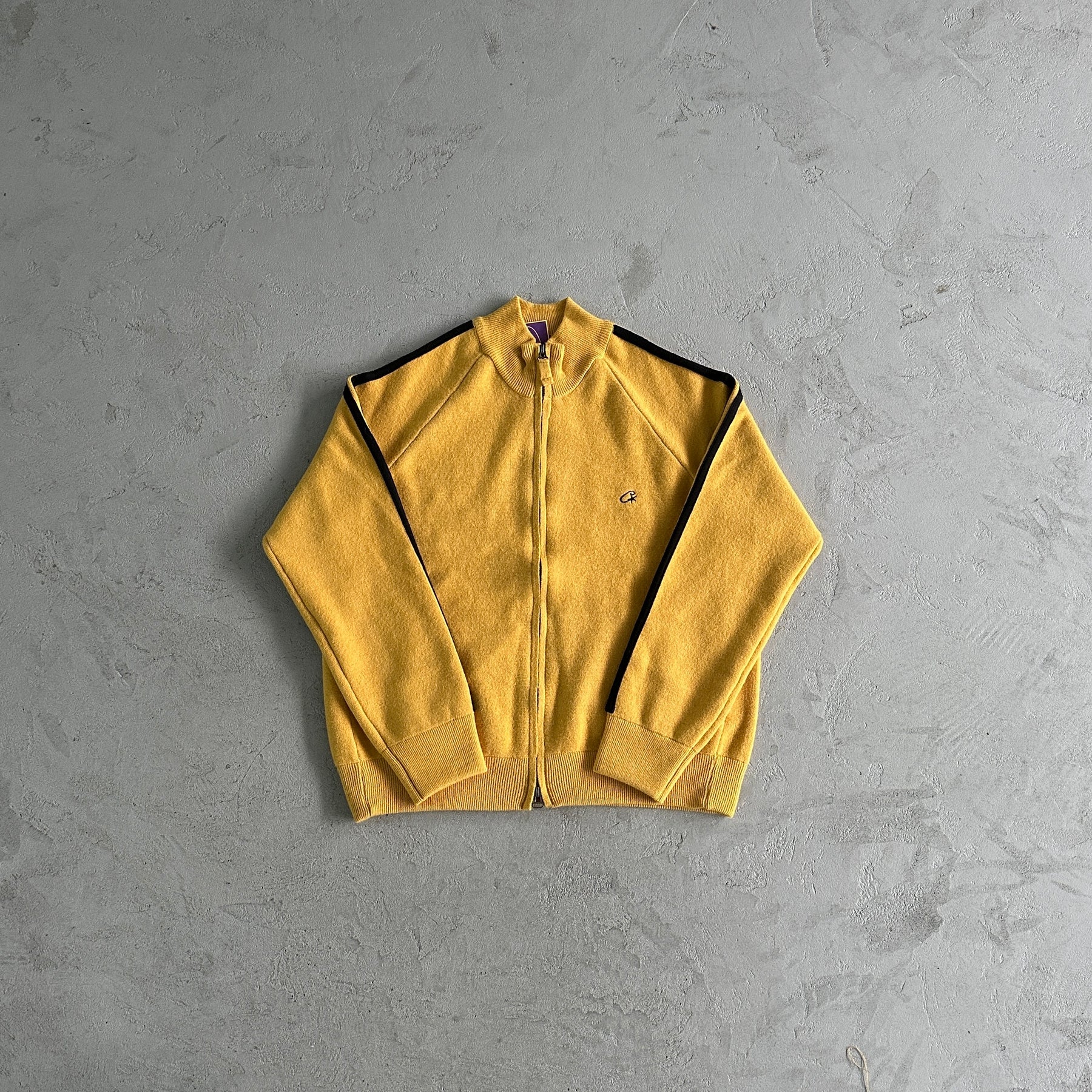 Casaco Corteiz “Knit Zip Up” ( Amarelo com Preto )