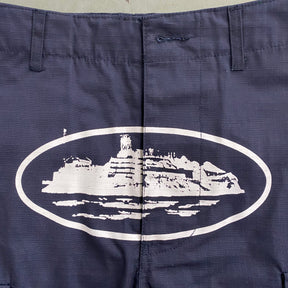 Shorts Corteiz “Mula Guerilla” ( Azul Com Branco )