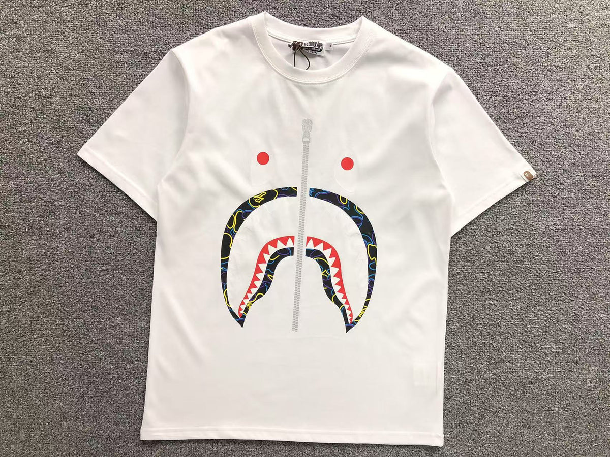 Camisa Bape ”Multicamo Shark” ( Branca )