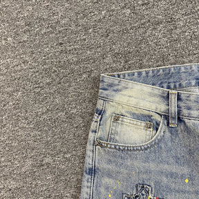 Shorts Chrome Hearts “Triple Cross” ( Cinza Claro )