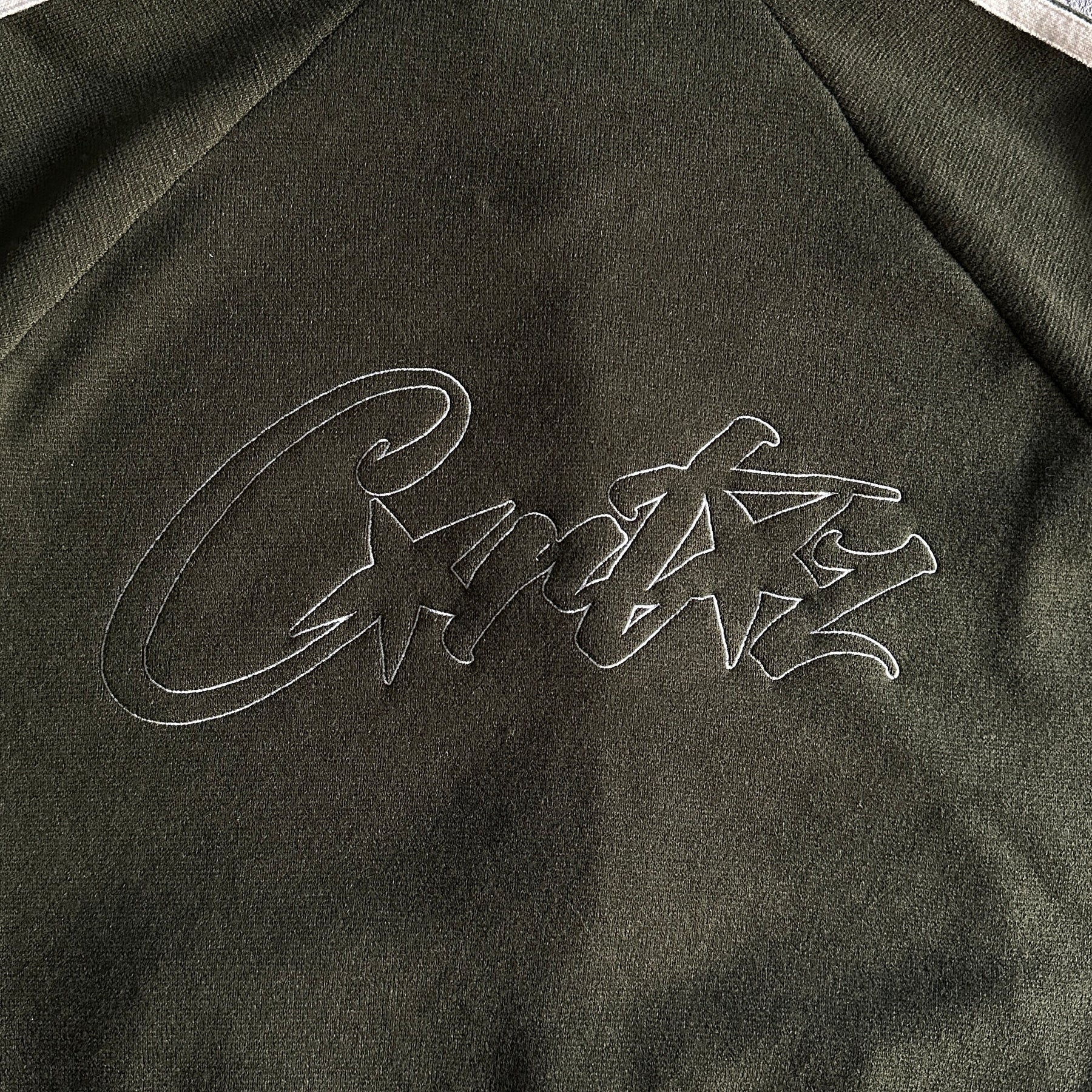 Casaco Corteiz “Knit Zip Up” ( Verde Com Branco )